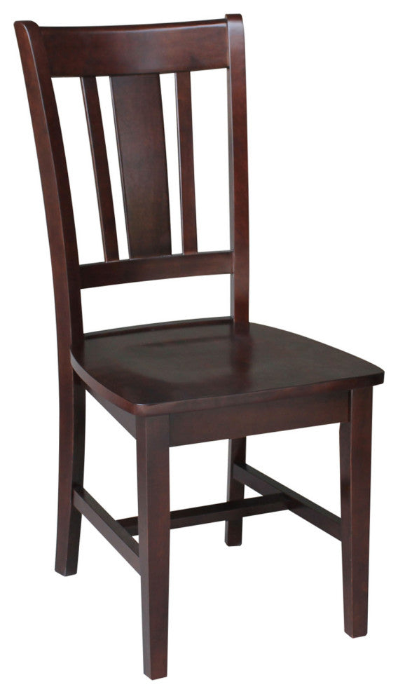 Set of Two San Remo Slat Back Chairs, Rich Mocha