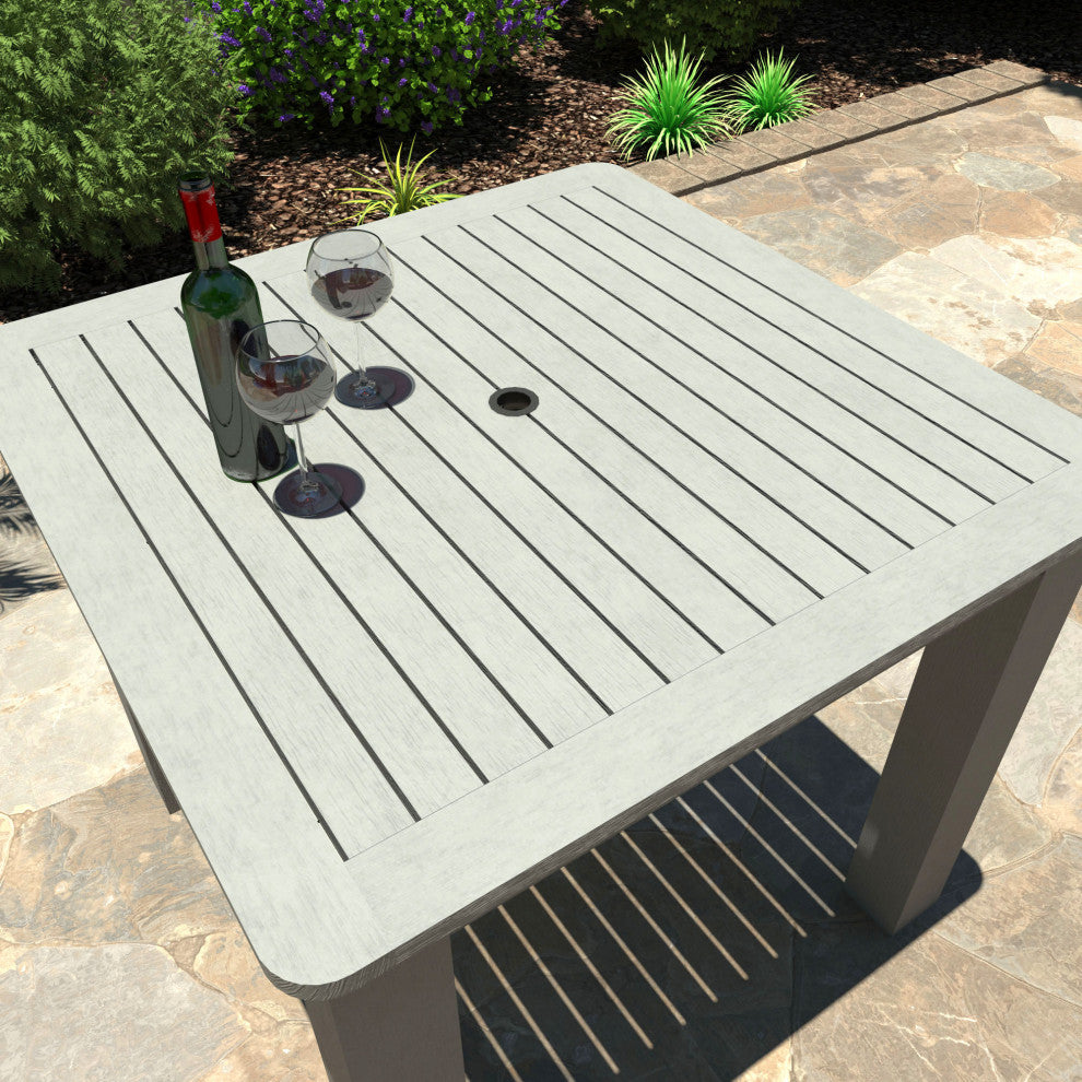 Square 42x42 Dining Table, Weathered Acorn, Coastal Teak