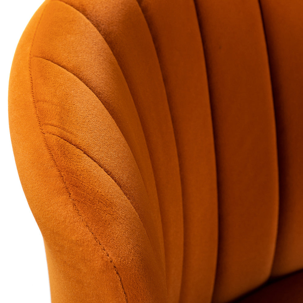 Swivel Task Chair With Tufted Back, Orange