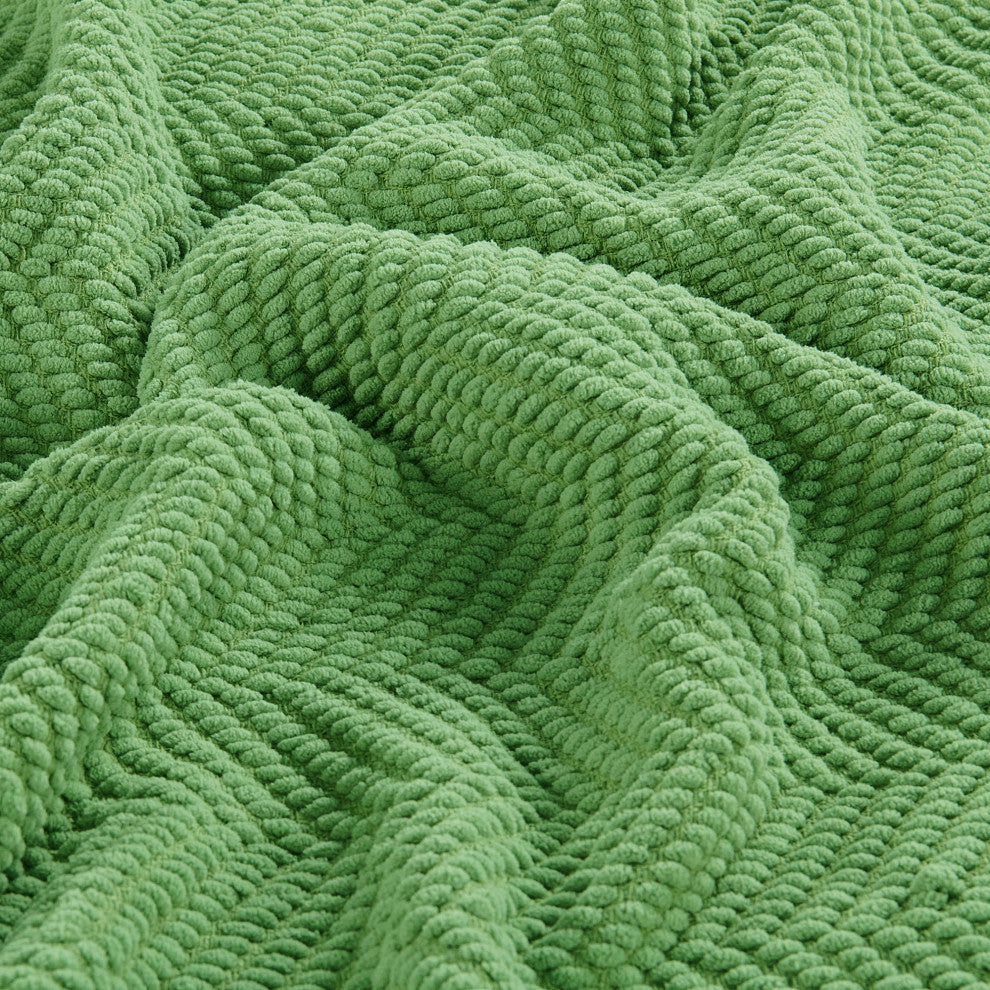 Tweed Knitted Throw Blanket, Green Eyes, 50"x60"