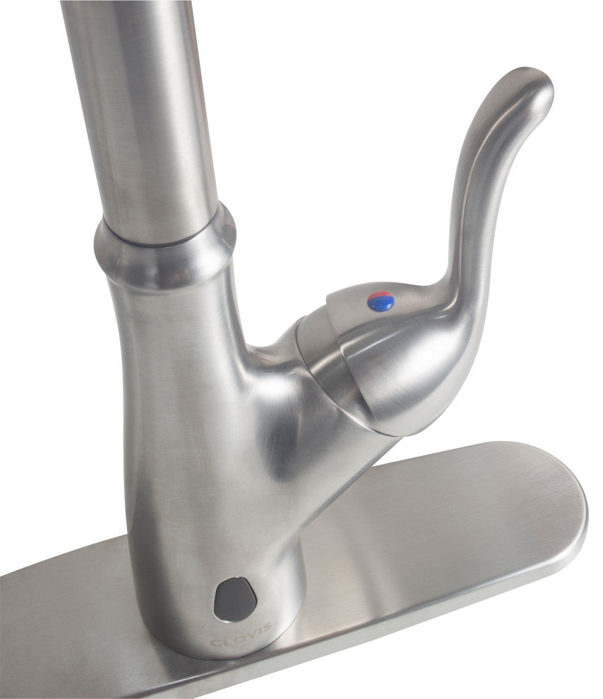 Single Handle Deck Mounted High Arc Pull Down Touchless Kitchen Faucet, Brushed