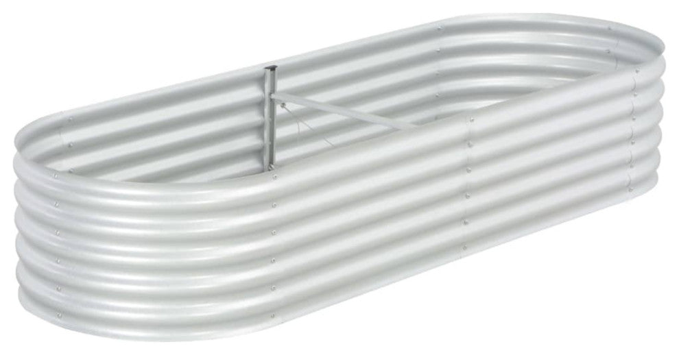 Vidaxl Garden Raised Bed 94.5"x31.5"x17.3" Galvanised Steel Silver