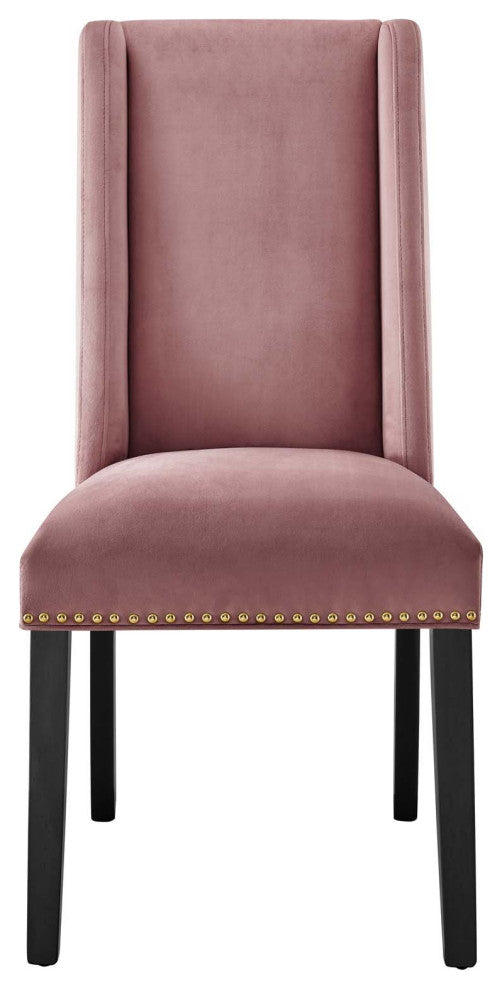 Dining Chair, Nailhead, Set of 2, Pink, Velvet, Modern, Cafe Bistro Hospitality