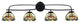 Cavella 4 Light Bath Bar, Matte Black Finish, 7" Earth Star Art Glass