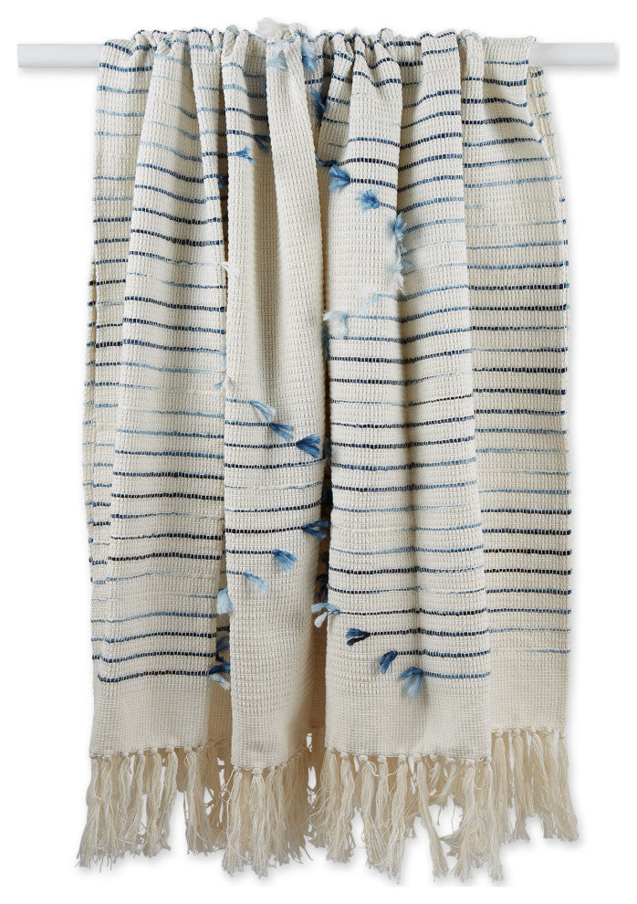 French Blue Diamond Cut Throw