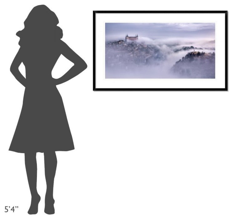 "Toledo City Foggy Morning" Framed Digital Print by Jesus M. Garcia, 44x26"