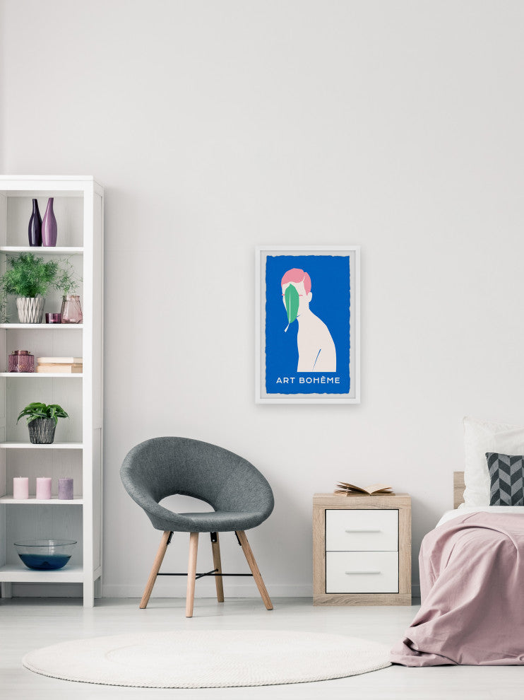"Leaf Face" Framed Painting Print, 8x12