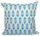 Ikat Tears, Geometric Print Pillow, Turquoise, 18"x18"
