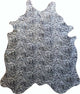 Black and White Baby Zebra Stenciled Brazilian Cowhide