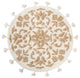 Cambridge Round Tufted Bath Mat With Tassels, Ivory/Beige