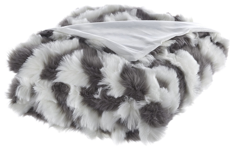 Inspired Home Hillary Throw Luxuriously Soft, Acrylic 50"x60", Gray