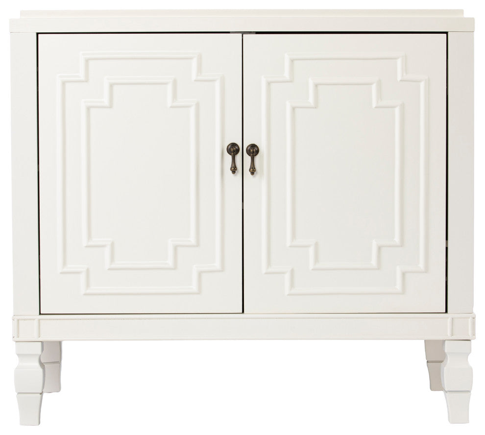 Amble Antique White Double-Door Accent Cabinet