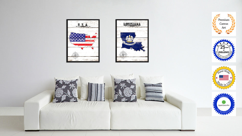 Louisiana State Flag Canvas, 22"x29"