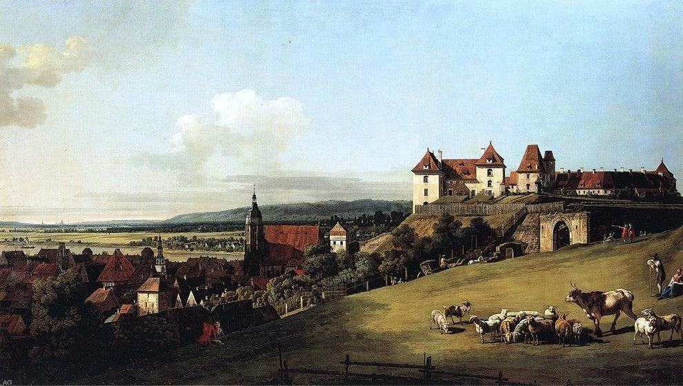 Bernardo Bellotto Fortress of Sonnenstein above Pirna Gallery Wrapped Canvas