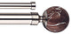 Linen Avenue Brown Marble Double Curtain Rod Set,28 to 48-Inch,Brushed Nickel