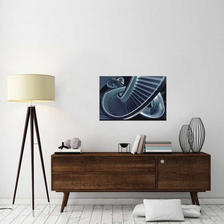 "Blue Stair" Stretched Canvas Giclee by Henk Van Maastricht, 36x24"
