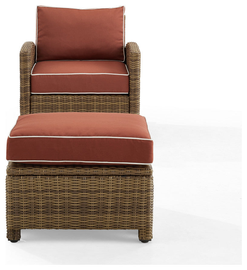 Bradenton 2Pc Wicker Outdoor Chair Set, Sangria