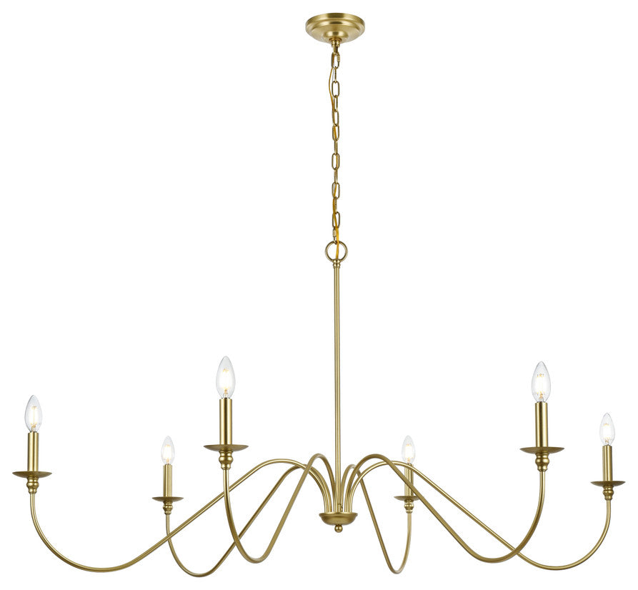 Living District Rohan 54" Chandelier in Brass