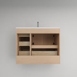 Victoria 42" Solid Wood Bath Vanity, Overhead Cabinet, Red Oak