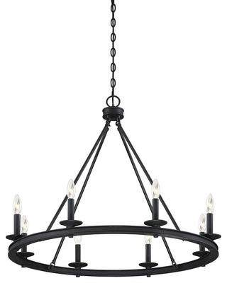 8-Light Chandelier, Matte Black