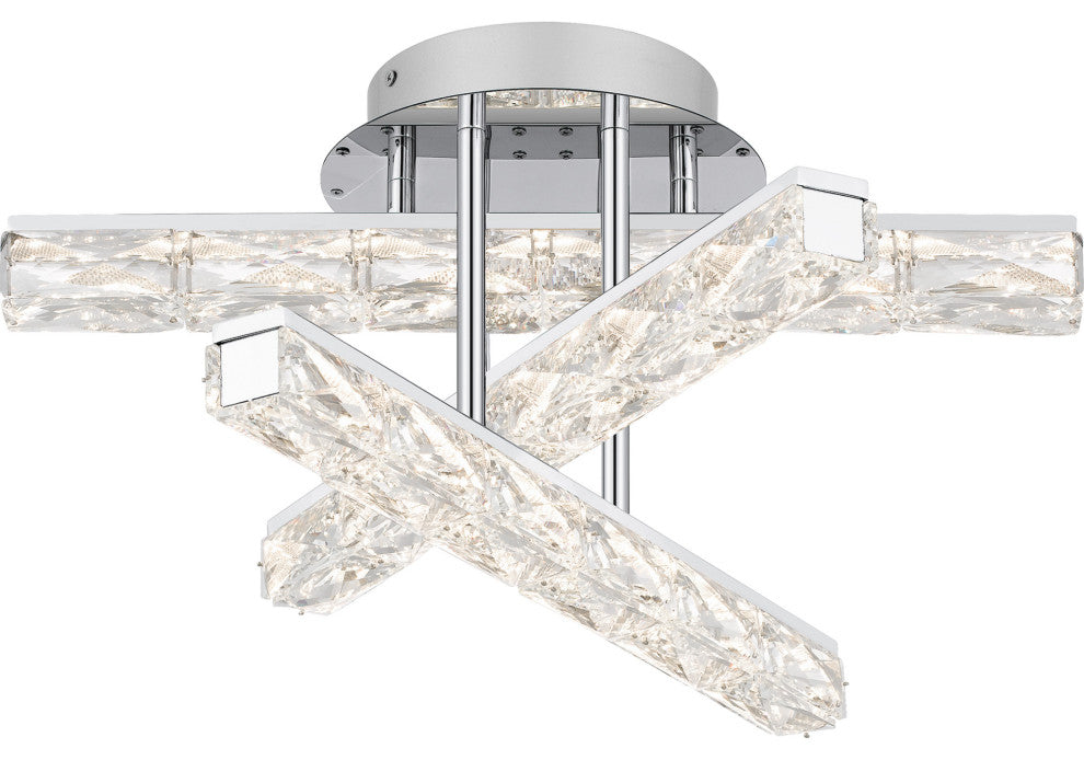 Quoizel PCCME1718 Comet 18"W LED Semi-flush Ceiling Fixture - Polished Chrome