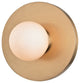Taft 1-Light Wall Sconce With Opal Matte Shade, Finish: Aged Brass