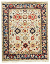 EORC Ivory Hand Knotted Wool Mahal Rug, 8'x10'