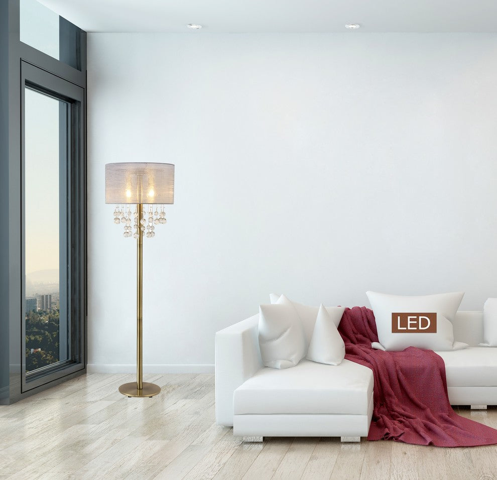 Charlotte 61" 2-Light LED Floor Lamp Bubble Balls With Dimmer Swtich