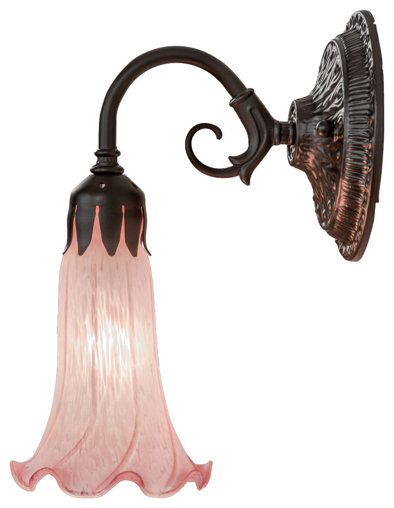 5 Wide Pink Pond Lily Wall Sconce