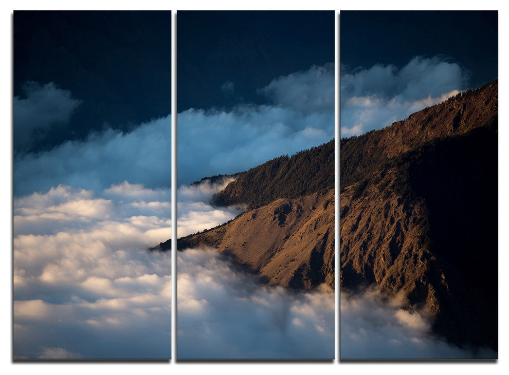 "Clouds at the Foot of Hills" Canvas Art, 3 Panels, 36"x28"