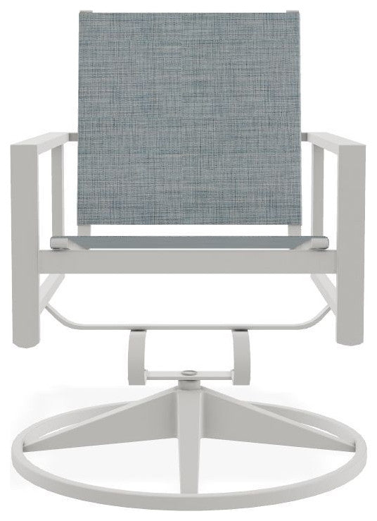 Tribeca Sling Outdoor Swivel Rocker, Charm/Snow
