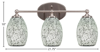 Capri 3-Light Bath Bar, Brushed Nickel/Black Fusion