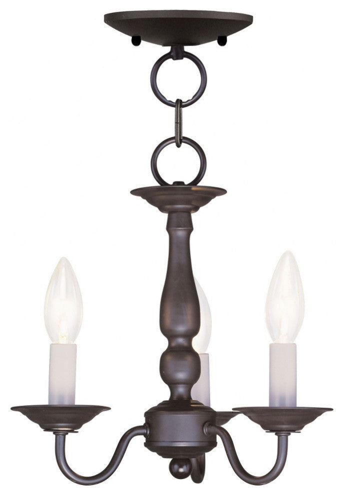 Livex Lighting 3 Light Bronze Chain Hang/ceiling Mount - 5009-07
