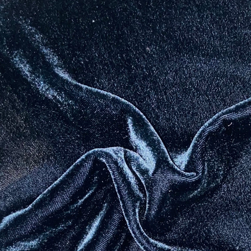 Stella Faux Silk Velvet Bedspread Set, 3PC, Midnight Blue, Twin