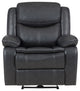 Faux Leather Power Recliner Chair With USB Port, Dark Gray