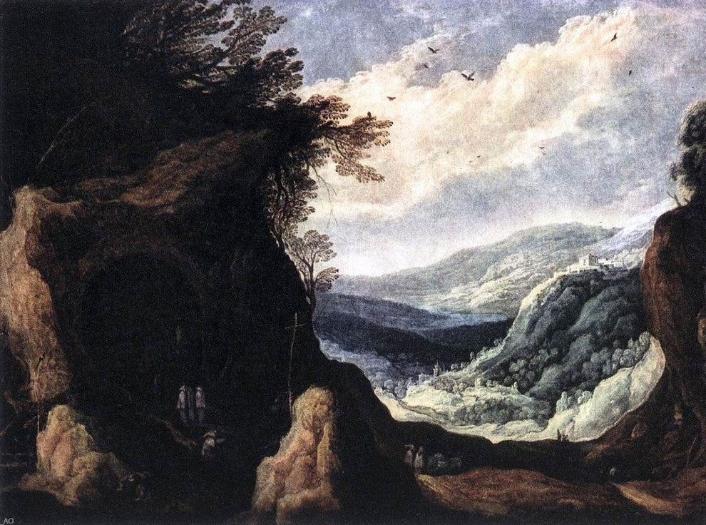Joos De Momper Rocky Landscape With Monks Wall Decal