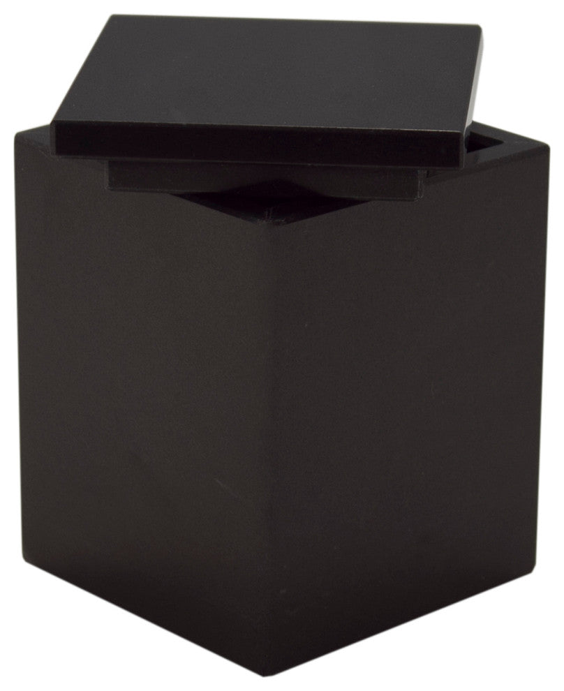 Myrtus Collection Black and Gold Marble Cannister, Black