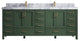 Malibu 84 Double Sink Bath Vanity in Lafayette Green 2" Calacatta Poanazzo