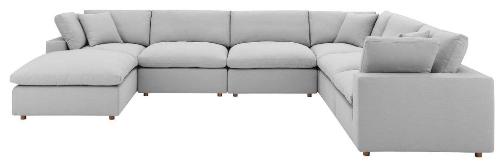 Modular Sectional Deep Sofa Set, Gray, Fabric, Modern, Lounge Hospitality