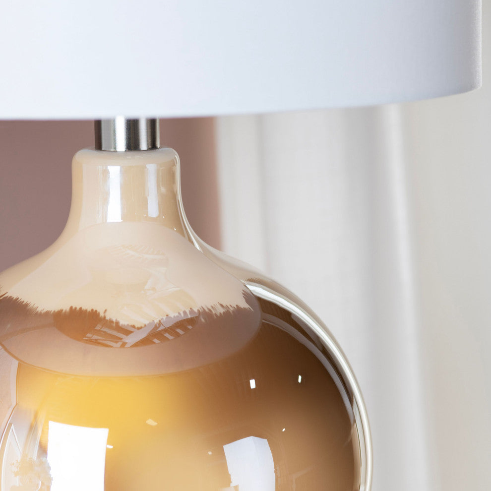 Dana 28" Glass Table Lamp With Linen Shade