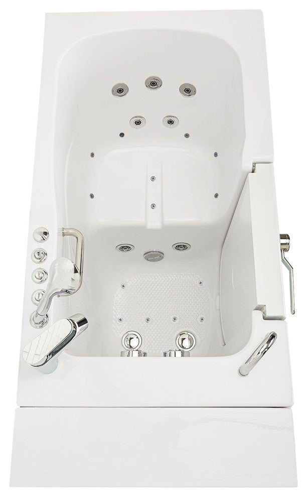 Ella Monaco 32"x52" Acrylic Walk-In-Bathtub, Outswing Door, 2 Piece Faucet