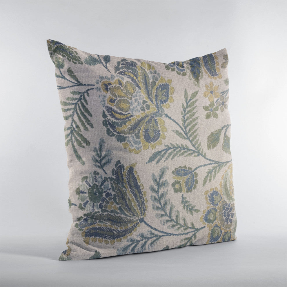 Plutus Blue Amazonian Floral Luxury Throw Pillow, 20"x30"