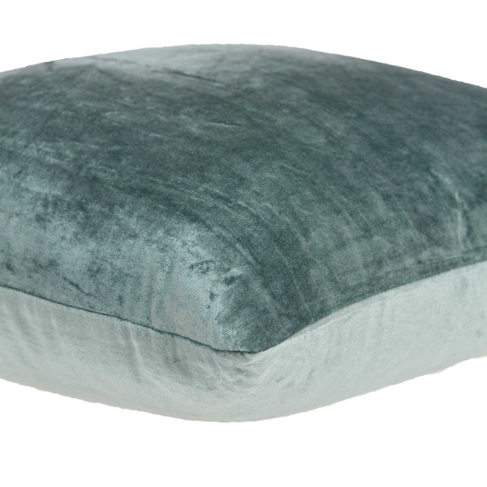 HomeRoots 20" x 0.5" x 20" Transitional Sea Foam Solid Pillow Cover