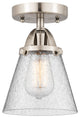 Small Cone Semi-Flush Mount, Brushed Satin Nickel, Seedy, Seedy