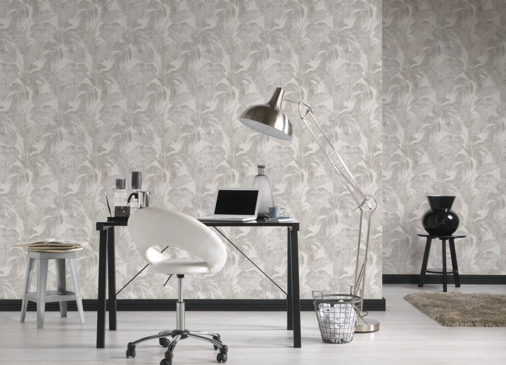 Botanical Jungle Textured Wallpaper Featuring Tropical Leaves, 373962