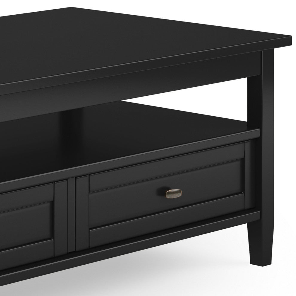 Warm Shaker Solid Wood Coffee Table, Black