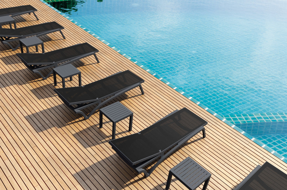 Compamia Pacific Sling Chaise Lounges, Dark Gray