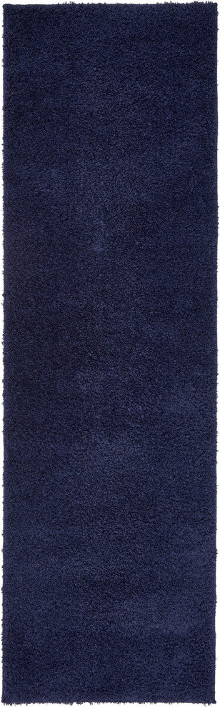 Unique Loom Midnight Blue Studio Solid Shag 2' 0 x 6' 7 Runner Rug