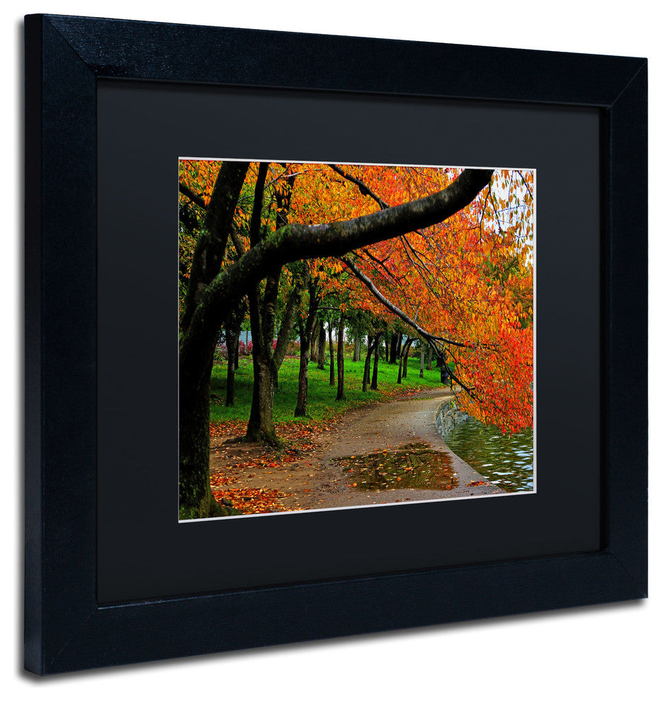 'Tidal Basin Autumn 2' Matted Framed Canvas Art by CATeyes