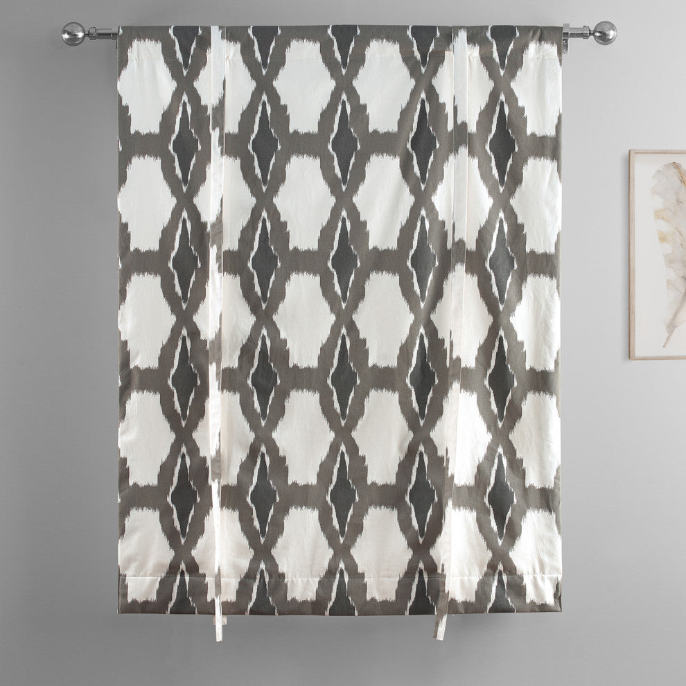 Sorong Printed Cotton Tie-Up Window Shade Single Panel, 42W x 63L